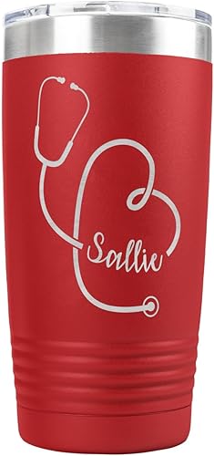 Miniatura 5 de Vaso personalizado para enfermera, médico, veterinario o médico profesional  Agrega un nombre dentro del estetoscopio para hacerlo especial al