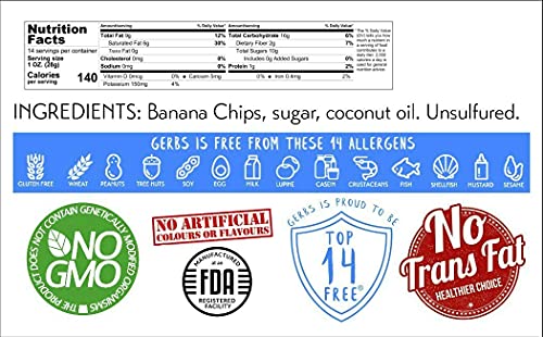 Gerbs Banana-Berry Sampler Bundle, 1.75 Total Pounds (Sweetened Banana Chips & Dried Blueberries) Top 14 Food Allergen Free, Non Gmo, Kosher, Made In Rhode Island #TOP7