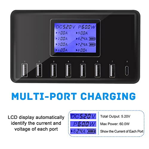 60W 8-Port USB Charging Station con 33% de descuento