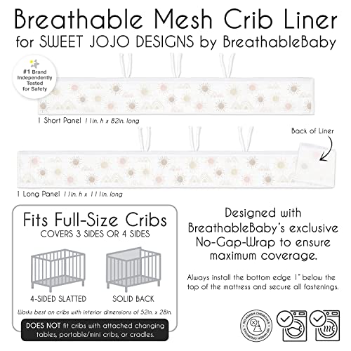 image for Sweet Jojo Designs + BreathableBaby 2-Piece Breathable Mesh Crib Liner