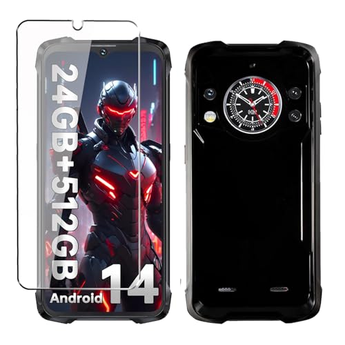 Case for CUBOT King Kong 9 Phone case with Tempered Glass Screen Protector Silicone Soft Flexible Bumper Shockproof TPU Protective Cover-Black