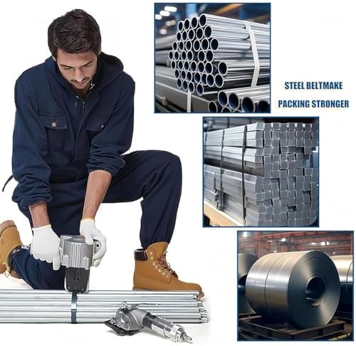 Pneumatic Strapping Tool Set - Heavy-Duty Tensioner & Cutter Sealer for Metal Belt Packaging, Portable, Efficient, Ideal for Industrial Use & Secure Shipping