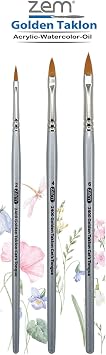 ZEM Brush Golden Taklon Cats Tongue Brush Set
