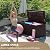 Devoko 100 Gallon Deck Box, Waterproof Resin Outdoor Storage Box with Cushion for Outside and Patio, Large Outdoor Storage Bench Cabinet Lockable for Patio Furniture and Garden Tools (Deep Brown)
