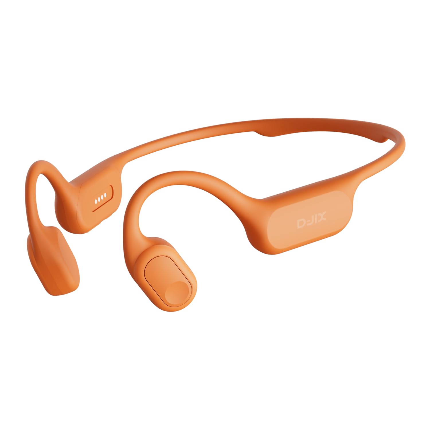 D-JIX Triton 600 - Auricolari Bluetooth 6.0 e MP3 32 GB | Impermeabile IP68 | Autonomia 15h | Ricarica Rapida | Microfono Integrato | Ideale Sport & Lavoro (arancione)
