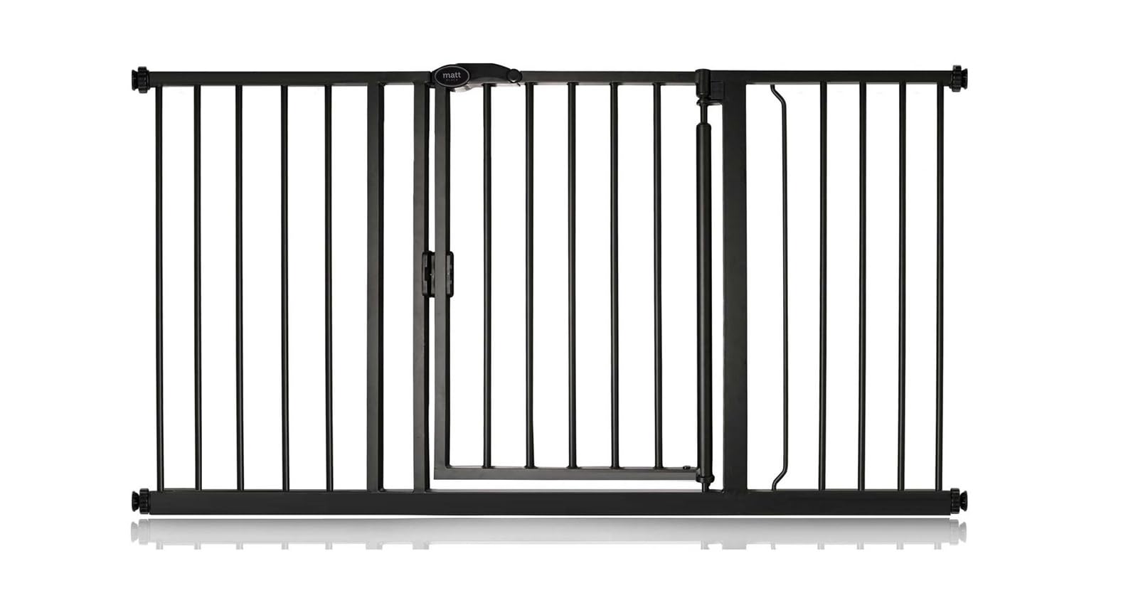 Safetots Puerta de Seguridad Autoajustable con Cierre Automático, Estrecha, 68,5cm - 75cm, Negra Mate, Puerta de bebé con cierre automático, Barrera de seguridad para niños pequeños — view 27