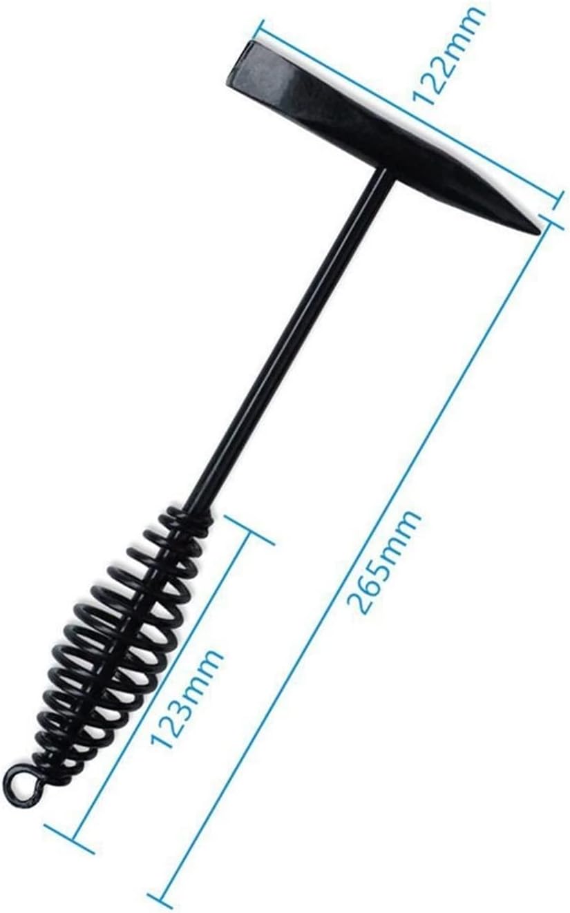 Welding Slag Hammer-1pcs High Carbon Steel Derusting Welding Slag Hammer Spring Handle Welder Hammer Electrician Pipe Machinery Repair Tools (Color : Black, Weight : 300g)