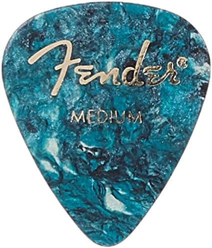 Fender Premium Celluloid Guitar Picks 351 Shape, Ocean Turquoise, Medium, 12-Pack