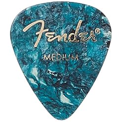 Fender Lot de 12 médiators en celluloïd de qualité supérieure en forme de 351, turquoise océan, taille M - Les Beatles, Paul McCartney, John Lennon, RIngo Starr, George Harrison Fender Lot de 12 médiators en celluloïd de qualité supérieure en forme de 351, turquoise océan, taille M – Image 4