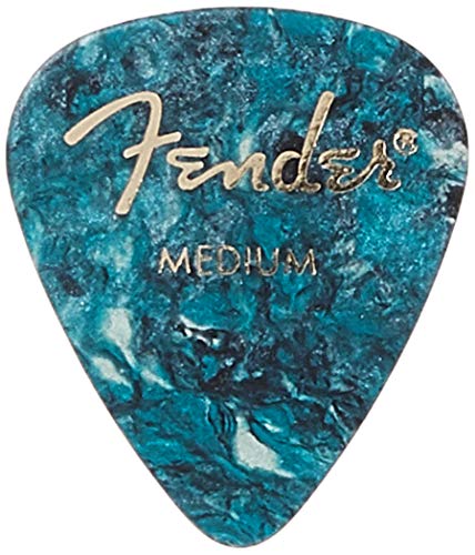 Image of Fender Premium Celluloid Guitar Picks 351 Shape, Ocean Turquoise, Medium Thickness, 36 Pack