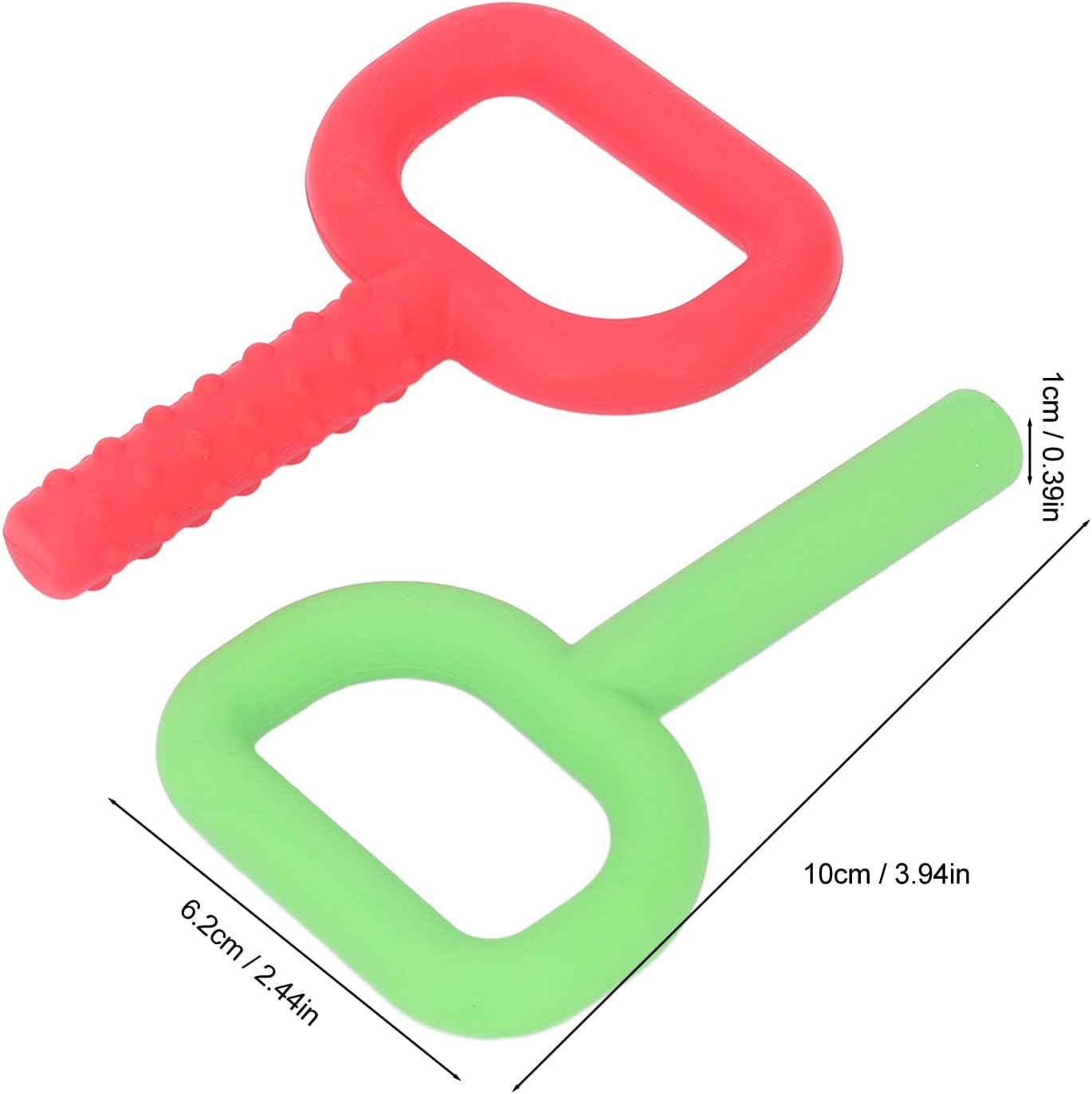 2Pcs Silicone Chew Toys for Oral Motor Needs, Handheld Textured Teether for Gum Relief, Support for Autism ADHD SPD, 10cm Size