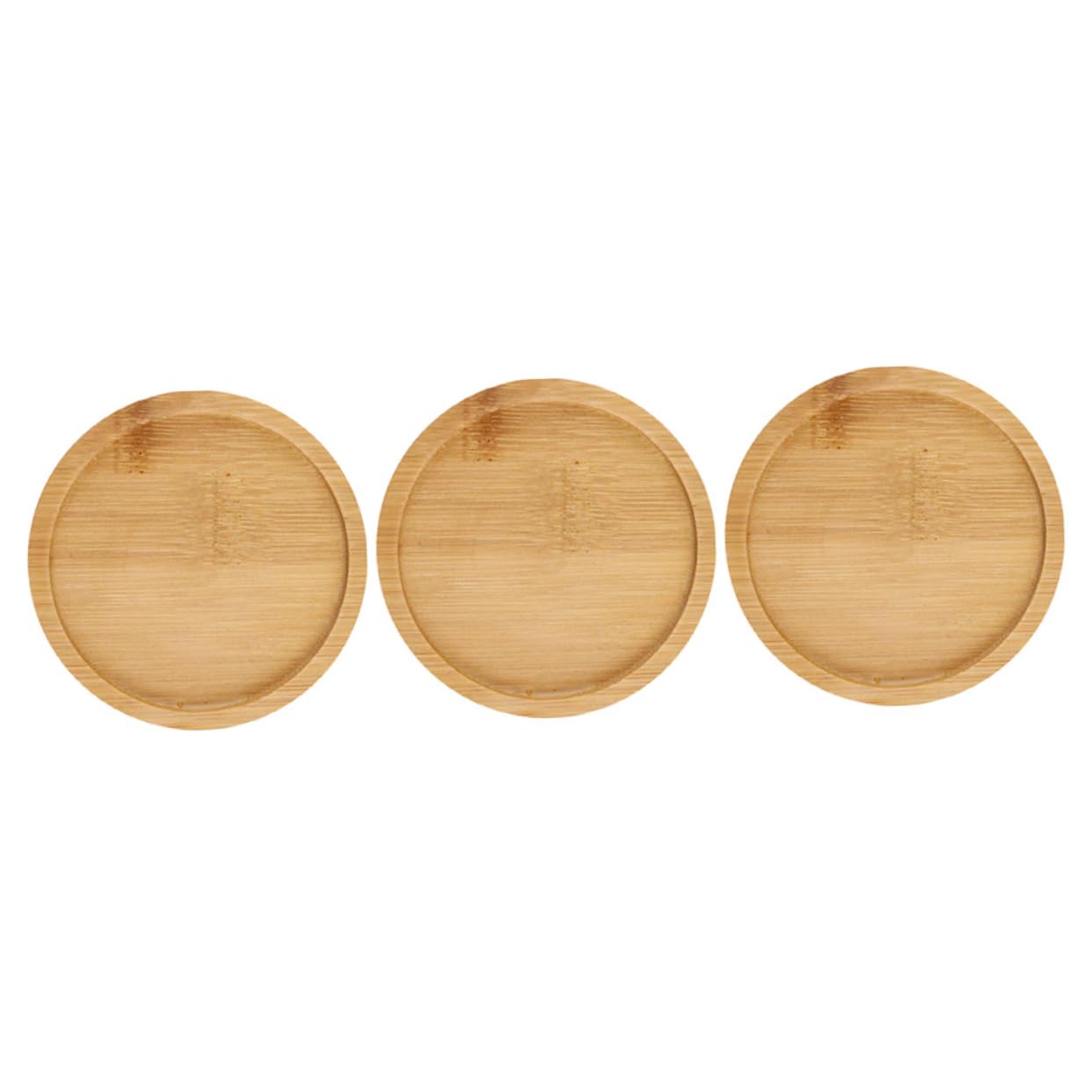 FUNOMOCYA 3pcs Small Round Wooden Flowerpot Tray Succulent Saucers for Indoor Plants for Balconies and Windowsills Prevents Water Leakage and Spills