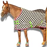 Jeffers Expression Fleece Cooler for Horses, Standard Neck, Skater Cowgirl 75'- Equine Towel Blanket, Moisture Absorbent, Light Weight, Best for Drying, Exercise, Bathing, Adjustable Belly Bands