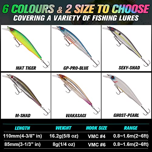 Jerkbait-For-Bass-Fishing-Minnow-Lure-Suspending-Jerk-Baits-Fishing-Lures Kit #TOP3