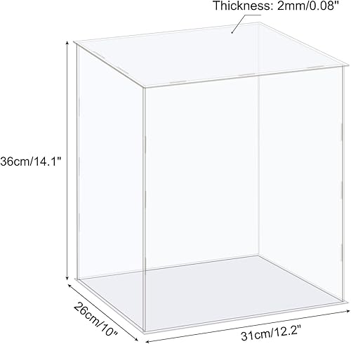 Miniatura 2 de MECCANIXITY Caja de exhibición de acrílico Escaparate claro de la protección a prueba de polvo 12.2x10x14.1 pulgadas para exhibición de