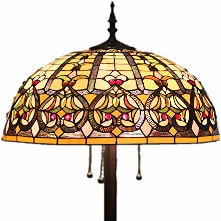 Tiffany Style Stained Glass Floor Lamp"Granduer" w/ 20" Shade