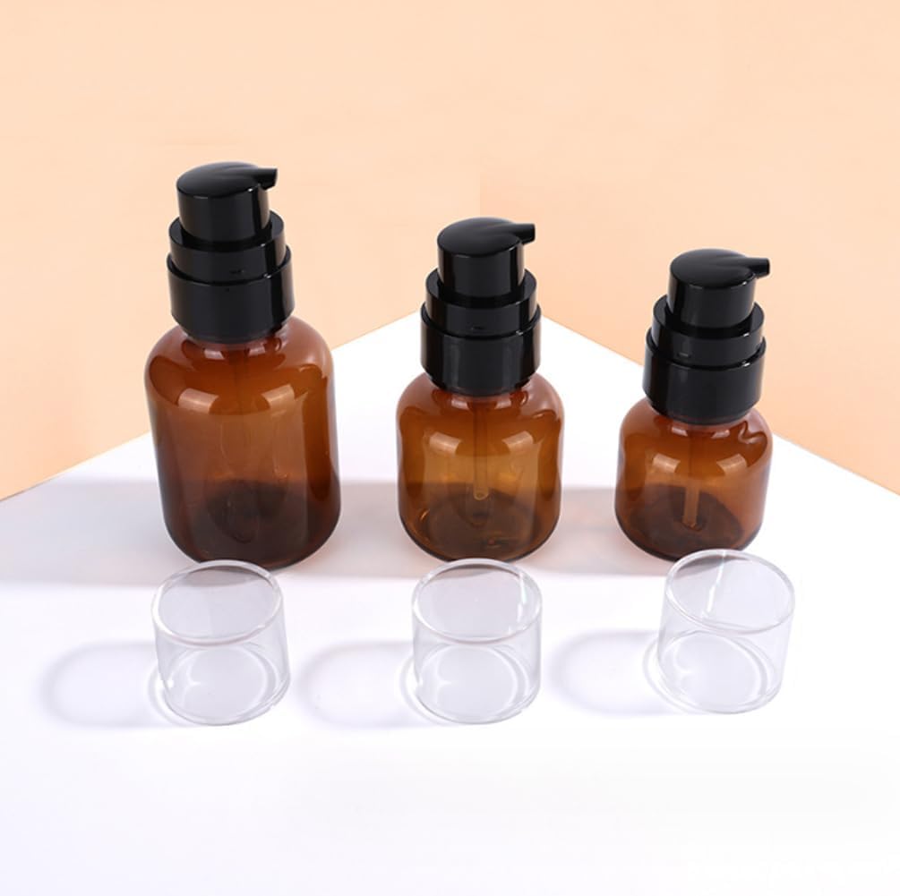 2 Pcs 120ml 4oz Amber Plastic Travel Bottles for Toiletries Leakproof Travel Lotion Pump Bottle Mini Soap Dispenser Cosmetic Cream Pump Bottles Container for Cream Shampoo Makeup Essential Oil, Brown - Image 6