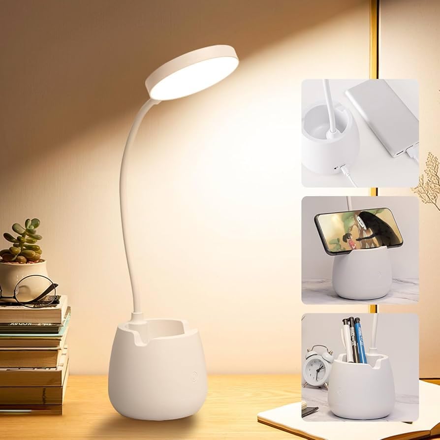 T TOPLINE Table Lamp for Student,LED Study/Table/Desk Lamp with Pen Holder,(Study Lamp)-image-3