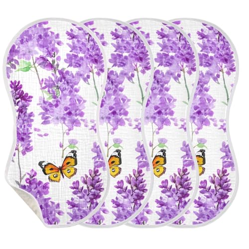 Purple Lilacs Beautiful White Burp Cloths for Babies Burp Rag Cotton Spit Up Rag for Baby Newborns Girl3