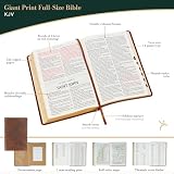 KJV Holy Bible, Giant Print Full-size Red Letter Edition, Thumb Index Tabs & Ribbon Marker, King James Version, Vegan Leather, Crown of Thorns, Brown 14 pt. Type (KJV Full Size GP Editions)