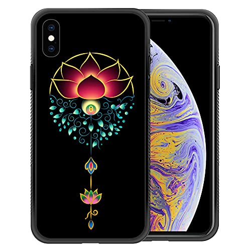 ZHEGAILIAN iPhone Xs MAX Case,Aestheticism Lotus iPhone Xs MAX Cases for Girls Woman,Non-Slip Design Personalized Cool Pattern Back Cover Soft TPU Bumper Frame Support Case for iPhone Xs MAX 6.5in