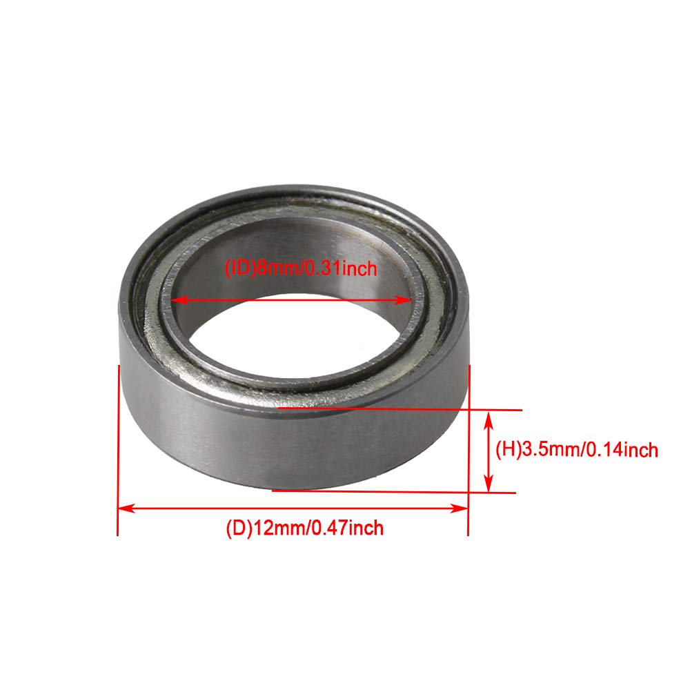 10 Cuscinetti A Sfera MR128-2RS – 8x12x3,5mm, Doppia Tenuta, Acciaio, Ad Alta Velocità E Silenziosi Per Motori, Stampanti 3D E Frese