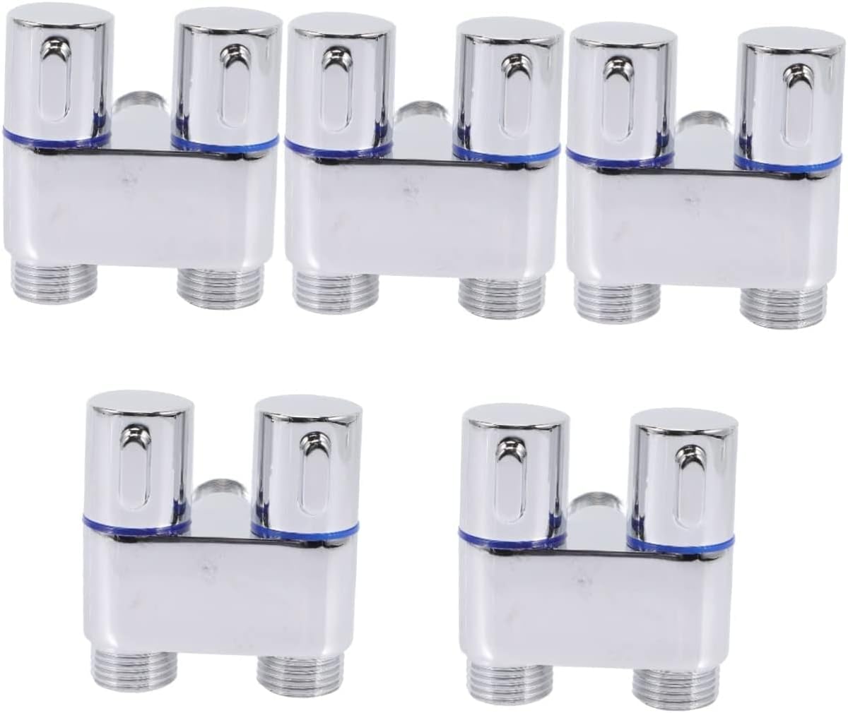5pcs Held Shower Nozzle Bath Copper Handheld Head Valve Hand Diverter for Cleaning Household Sprayer Faucet Hose Water Fauct -Way Outdoor Tap Bidet Connector Toilet Attachment