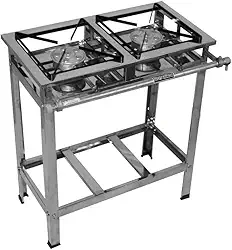 Fogão 2 Bocas Alta Pressão a Gás com Queimadores Caulim Inox