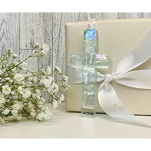 Handmade in USA Clear Glass Cross with Sentiment - Gift For Aunt From Niece/Nephew for Christmas, Mother's Day, Aunt's Birthday - Religious Gift for Aunt Handmade in USA Clear Glass Cross with Sentiment Gift For Aunt From NieceNephew for Christmas Mothers Day Aunts Birthday Religious Gift for Aunt