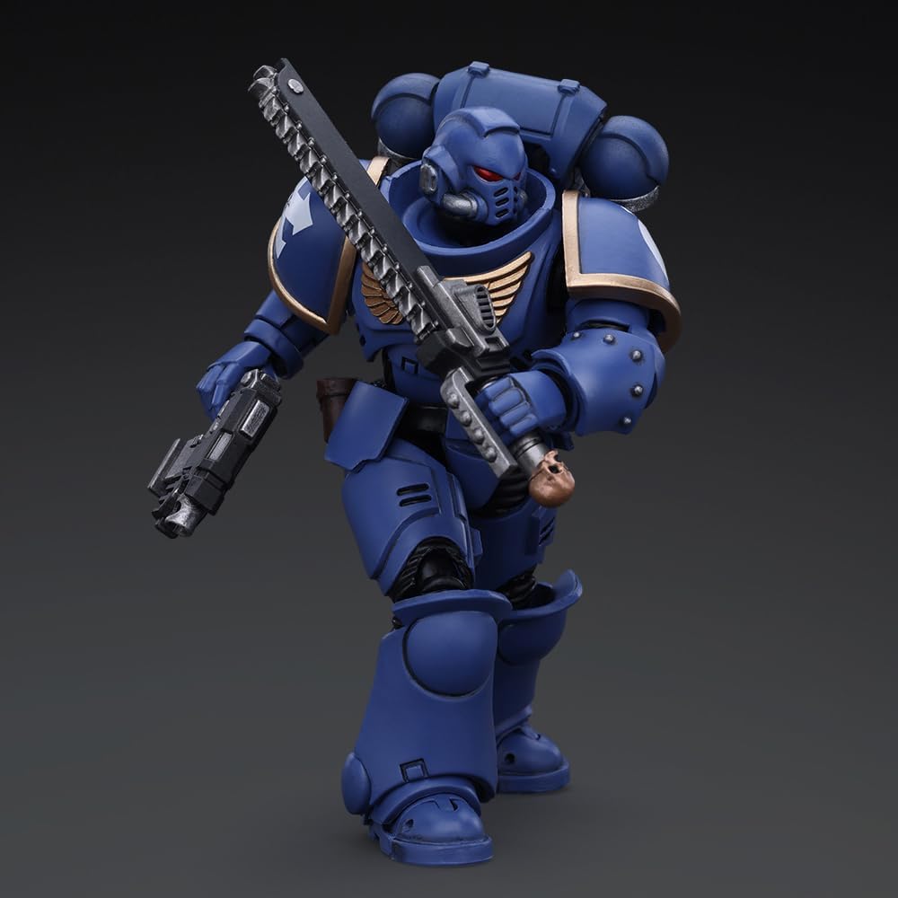JOYTOY Action Figure 1/18 Warhammer 40,000 Space Marines Ultramarines Outriders Brother Catonus Collection Model Birthday Gifts 4.8 Inches