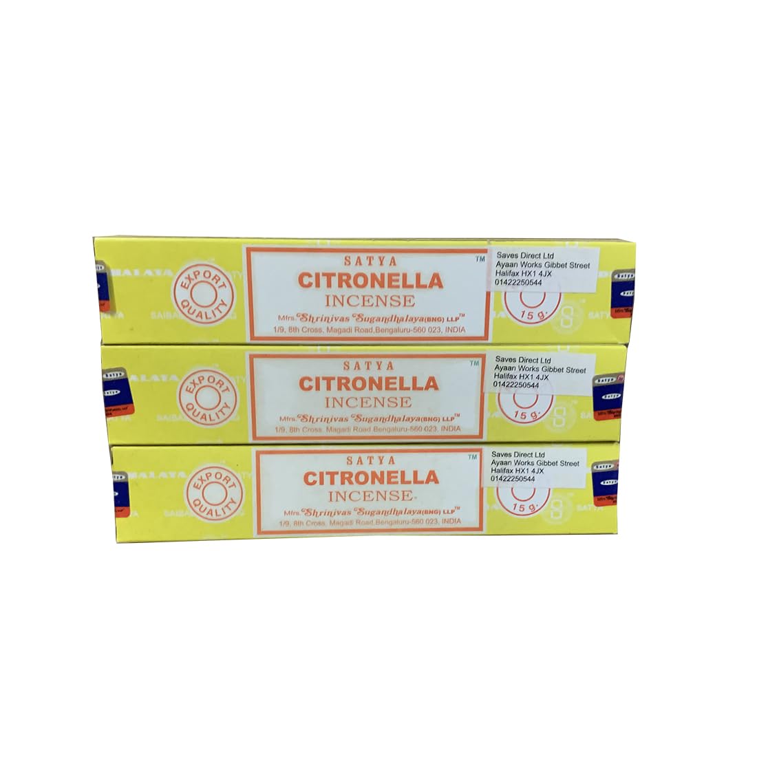 Giftlocaluk Fresh, Citrusy, Insect-Repelling Herbal Satya Citronella Incense Sticks - Natural Mosquito Repellent & Refreshing Outdoor Aroma (Pack Of 3 X 20 Sticks)