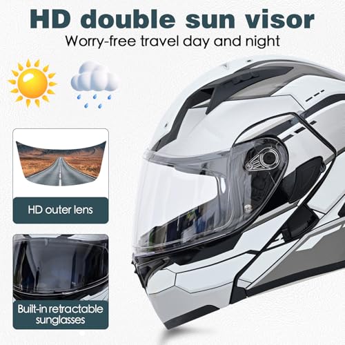Uwilsee Motorcycle Bluetooth Modular Helmet thumb #3