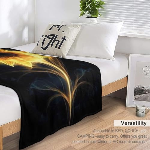 Manta de girasol suave de 150x200 cm para sofa cama 7