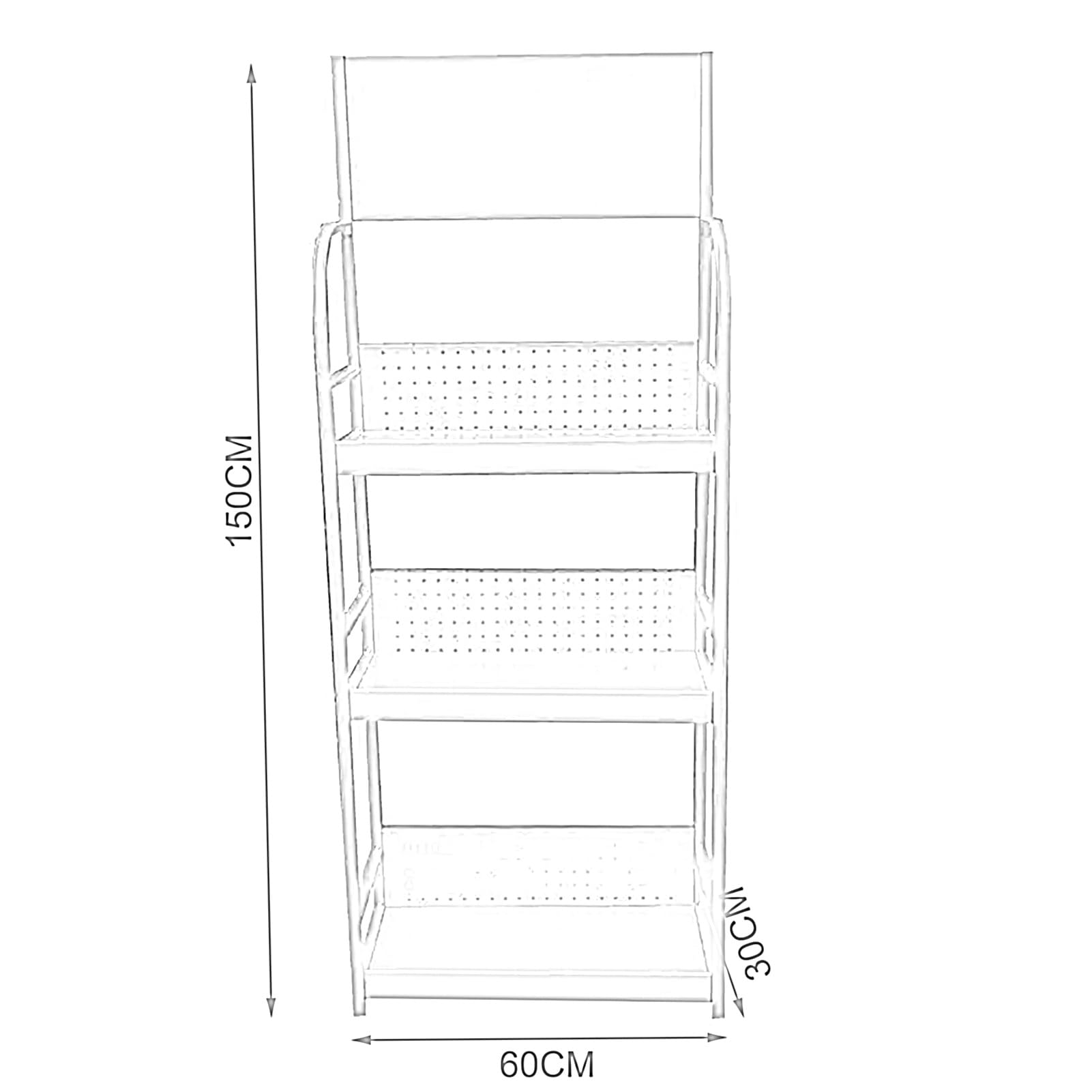 Generico Ampio Organizer per Snack per supermercati e minimarket, Versatile espositore da Pavimento per Frutta, Patatine e generi Alimentari, Soluzione di stoccaggio Bianca per la dispensa.