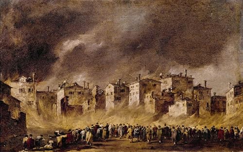 Cuadro pintura al óleo Francesco Guardi para decoración de pared en salón de 60x90cm