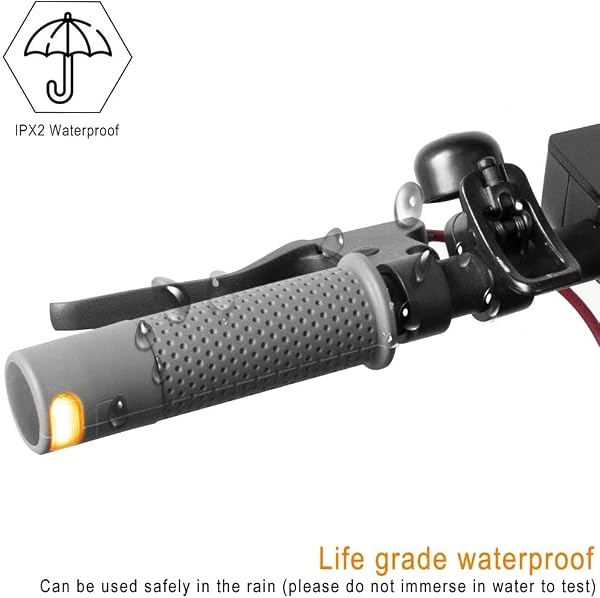 Opatiny Lenkergriffe für Elektroroller mit Blinker, 135 mm, Silikon/ABS, für Xiaomi M365 Pro 1S Pro 2 Mi3, 1 Paar, Schwarz/Grau - 4