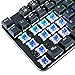 Teclado mecánico para juegos de perfil bajo, ultra delgado, clicky azul interruptor...