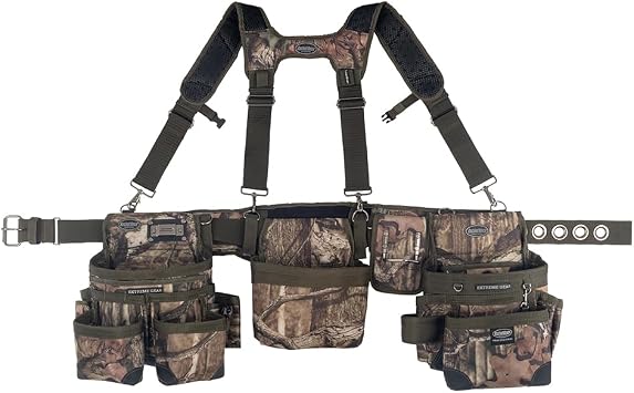 Bucket Boss 3 Bag Tool Bag Set with Suspenders in Mossy Oak Camo, 55185-MOSC