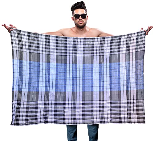Mayaka786 Sarong pour homme | Lungi | 100 % coton | non cousu | Gris, gris, taille unique Cover