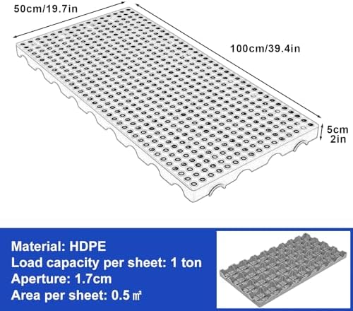 Waterproof Plastic Pallet for Basement Storage, Breathable Grid Pad for Indoor/Outdoor Use, Perfect for Deck, Shower, Pool, Durable Storage Solution
