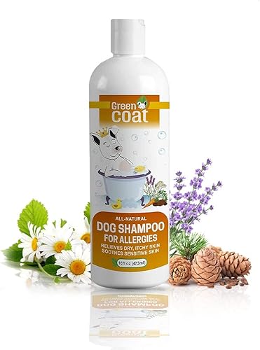 Green Coat Champú totalmente natural para perros para pieles sensibles Ingredientes naturales y orgánicos Propiedades de limpieza de la piel,