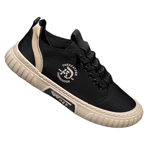 Men's Fashionable Canvas Shoes, Suitable for All Seasons, for Hiking, Jogging and Sports Activities. Comfortable, Solid and Breathable. (Black,10)