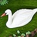 Geetery 2 Pcs Swan Decoy Pond Floating Decoration Plastic Lifelike Goose Floating Decoys Garden Pond Decoration for Fields Float on The Water Pool Garden Accessories, White
