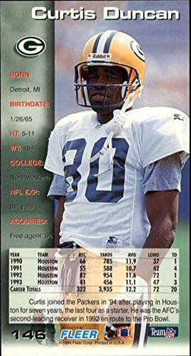 1994 GameDay Football Tall Trading Card #146 Curtis Duncan