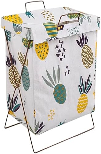 GIBZ Laundry Basket Removable Foldable Large Cloth Hampers for Laundry Toy Storage Basket with Lid Handle Stand Yellow