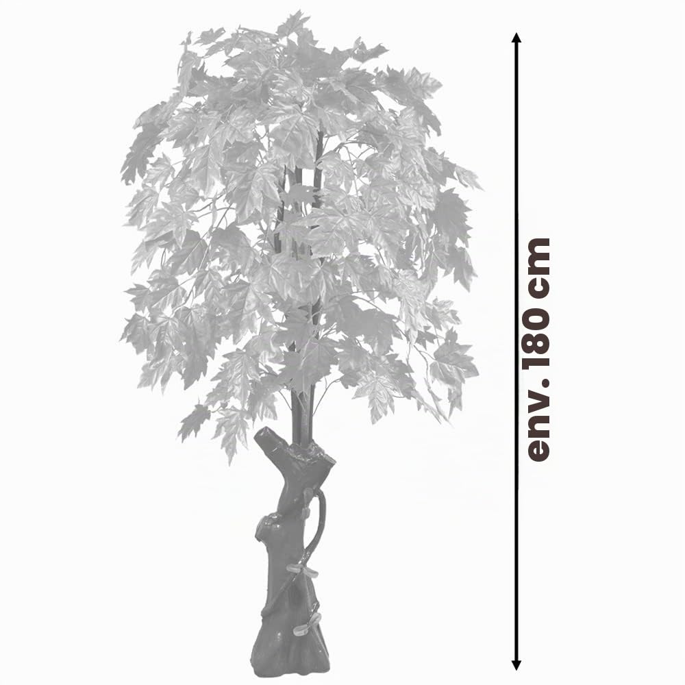 Erable Plante Arbre Artificielle Artificiel Plastique 180cm Domaine Interne Feuilles Rouges Decovego