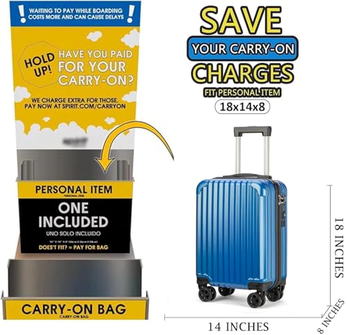 Personal Item Suitcase 18x14x8 Inches Hardside Built In TSA Lock & USB Port Lightweight Luggage Silent Double Spinner Wheels Maximum Underseat Carry-On Bag For Spirit and Frontier (Royal Blue)2