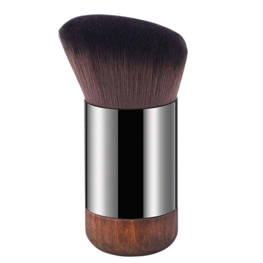 Foundation Brush, Angled Flat Top Kabuki Foundation Brush, Suitable for Mixed Liquid, Cream, or Flawless Powder Cosmetics, Premium Durable Face Multipurpose Blending Makeup Brush (Brown)