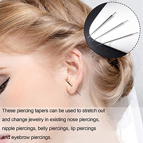 BodyAce G23 Titanium Threadless Piercing Taper, 14G 16G 18G Piercing Taper Insertion Pin, Body Piercing Stretching Kit Assistant Tool for Nose/Ear/Navel/Lip/Eyebrow [BL:50mm;14G,16G,18G] - Thumbnail 7