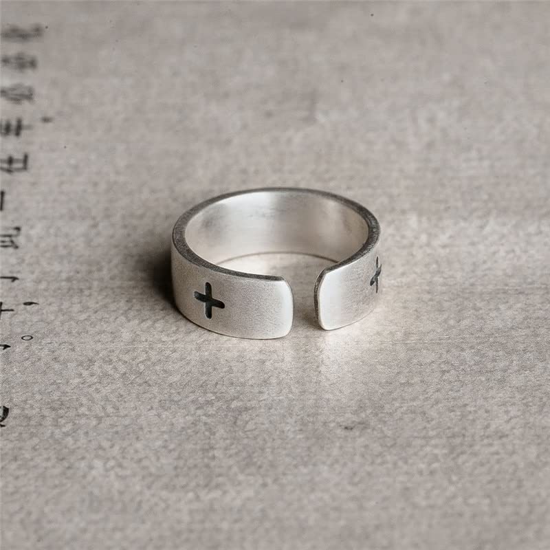 925 Sterling Silber Kreuz Ring Für Männer Frauen Vintage Verstellbarer Christentum Ring 925 Silber Schmuck